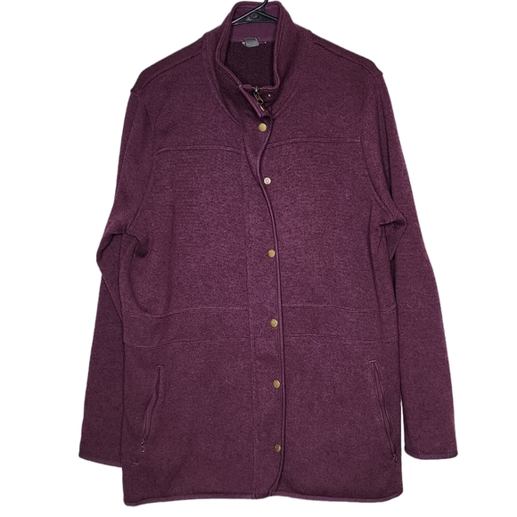Eddie Bauer Jackets & Blazers - Eddie Bauer Purple sweater jacket button front women's size XL